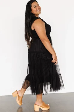 Baltic Born DRESSES|midi dresses|Emma Smocked Tulle Dress | Black