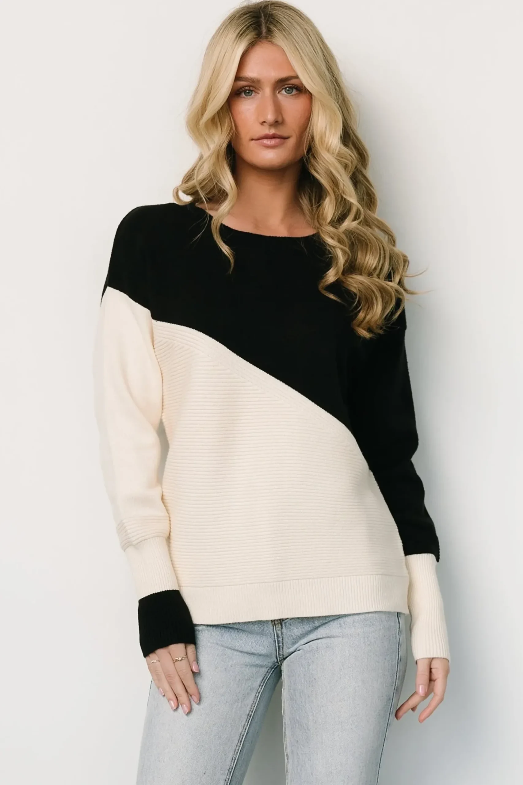 Baltic Born TOPS|COMING SOON|Emmy Sweater | Black + Cream