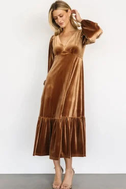 Baltic Born maxi dresses|WEDDING SUITE|Erika Velvet Maxi Dress | Caramel