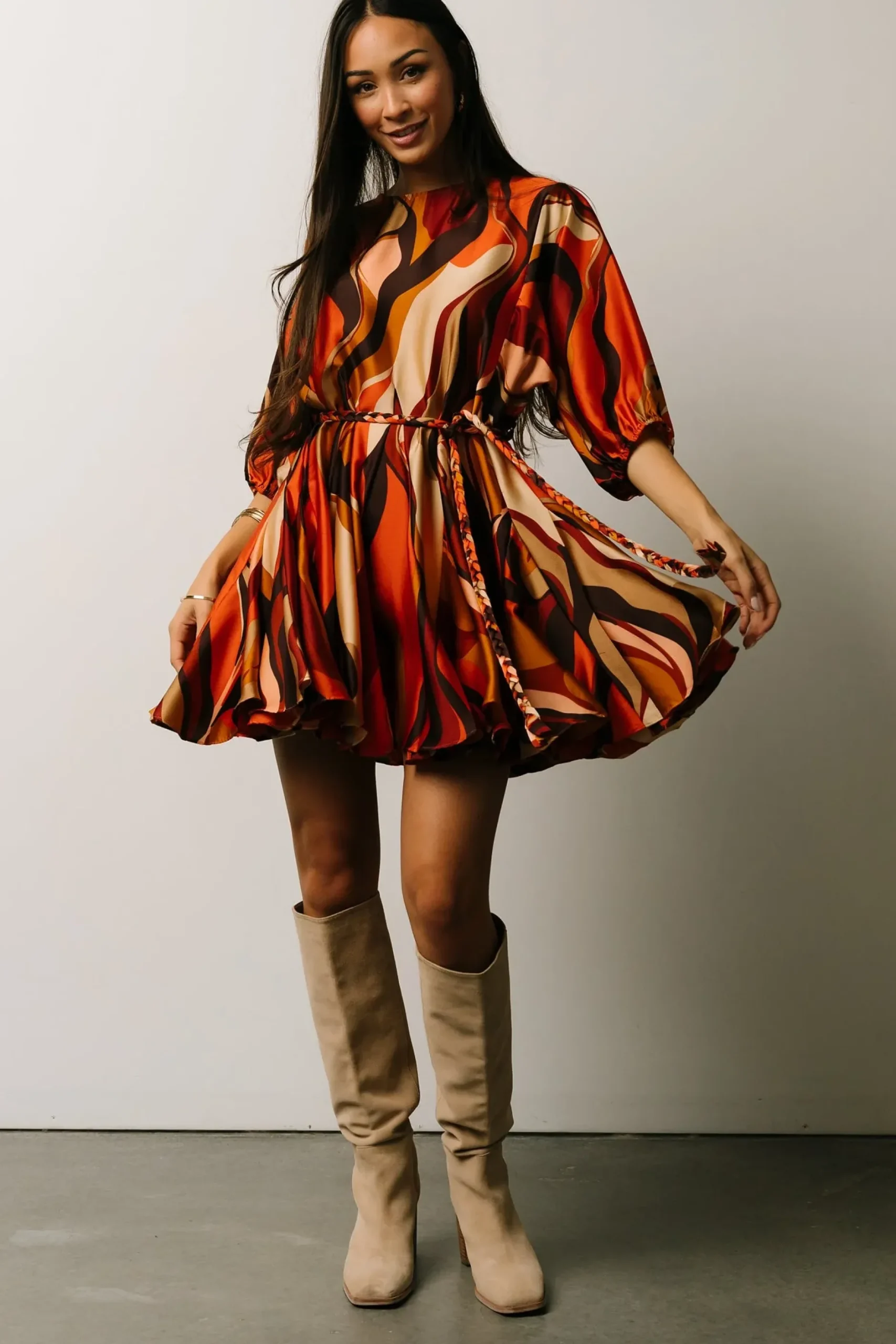 Baltic Born WINTER ESSENTIALS|Esma Mini Dress | Rust Multi