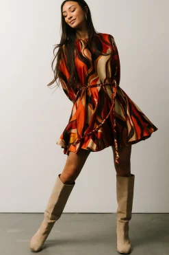 Baltic Born WINTER ESSENTIALS|Esma Mini Dress | Rust Multi