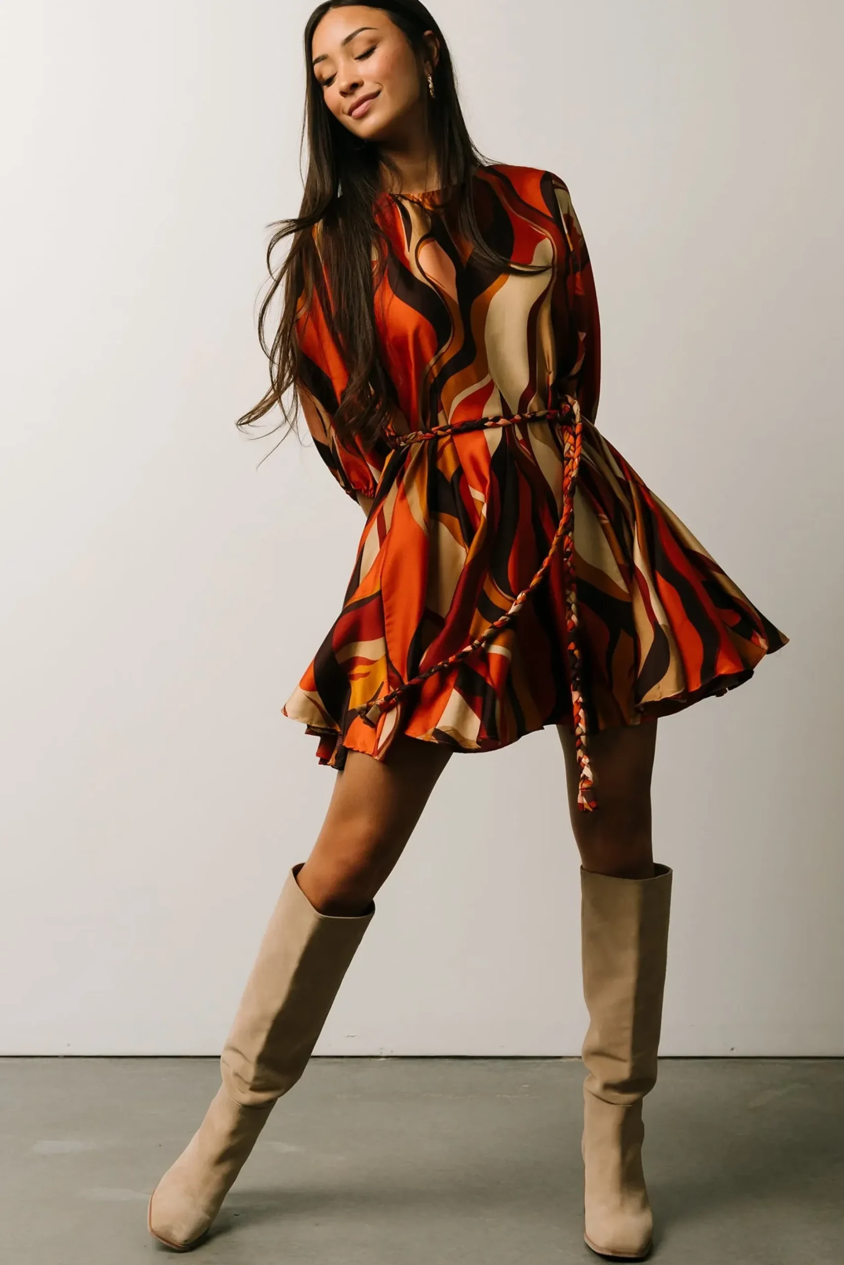 Baltic Born WINTER ESSENTIALS|Esma Mini Dress | Rust Multi