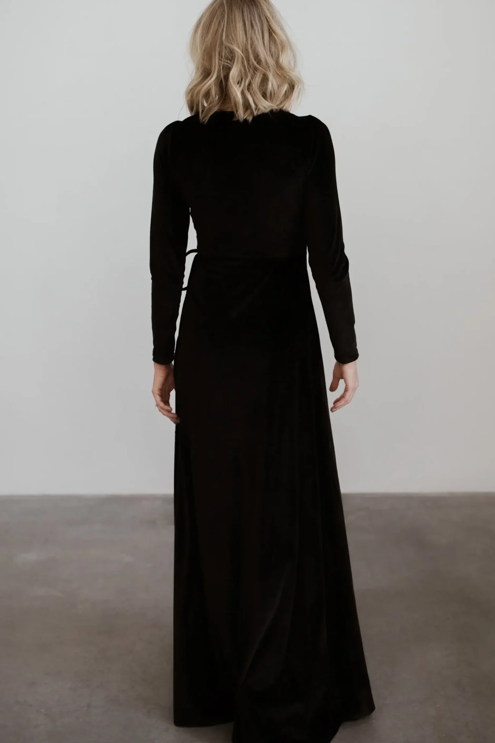 Baltic Born WINTER ESSENTIALS|SALE|Esmerelda Velvet Wrap Maxi Dress | Black