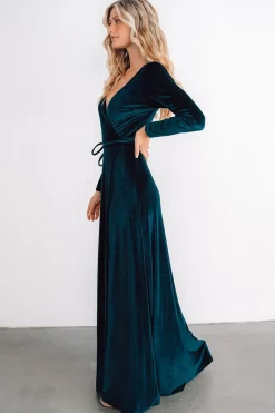 Baltic Born WINTER ESSENTIALS|SALE|Esmerelda Velvet Wrap Maxi Dress | Jade