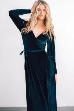 Baltic Born WINTER ESSENTIALS|SALE|Esmerelda Velvet Wrap Maxi Dress | Jade