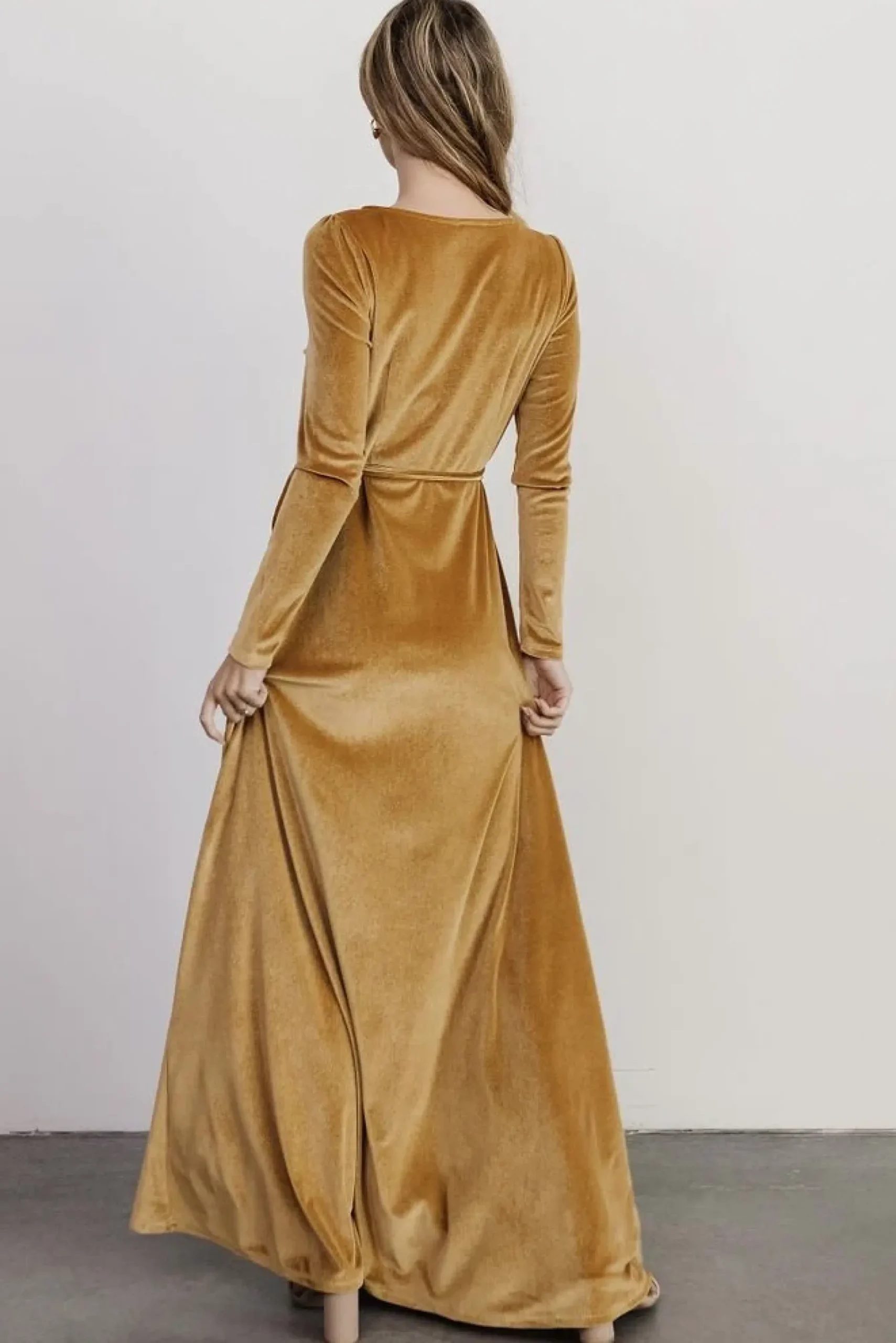 Baltic Born SALE|WINTER ESSENTIALS|Esmerelda Velvet Wrap Maxi Dress | Gold
