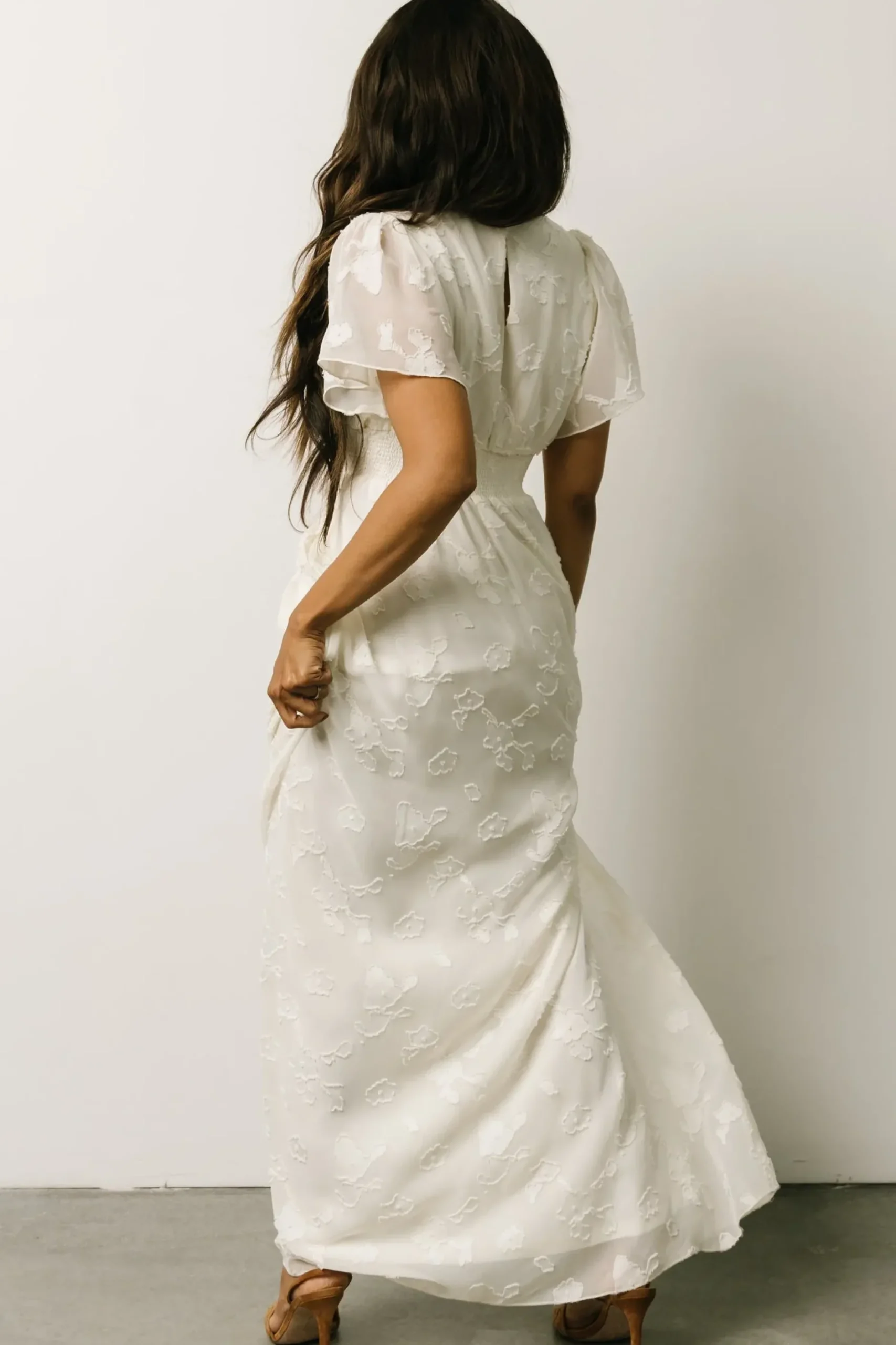 Baltic Born SALE|Evelyn Smocked Maxi Dress | Off White