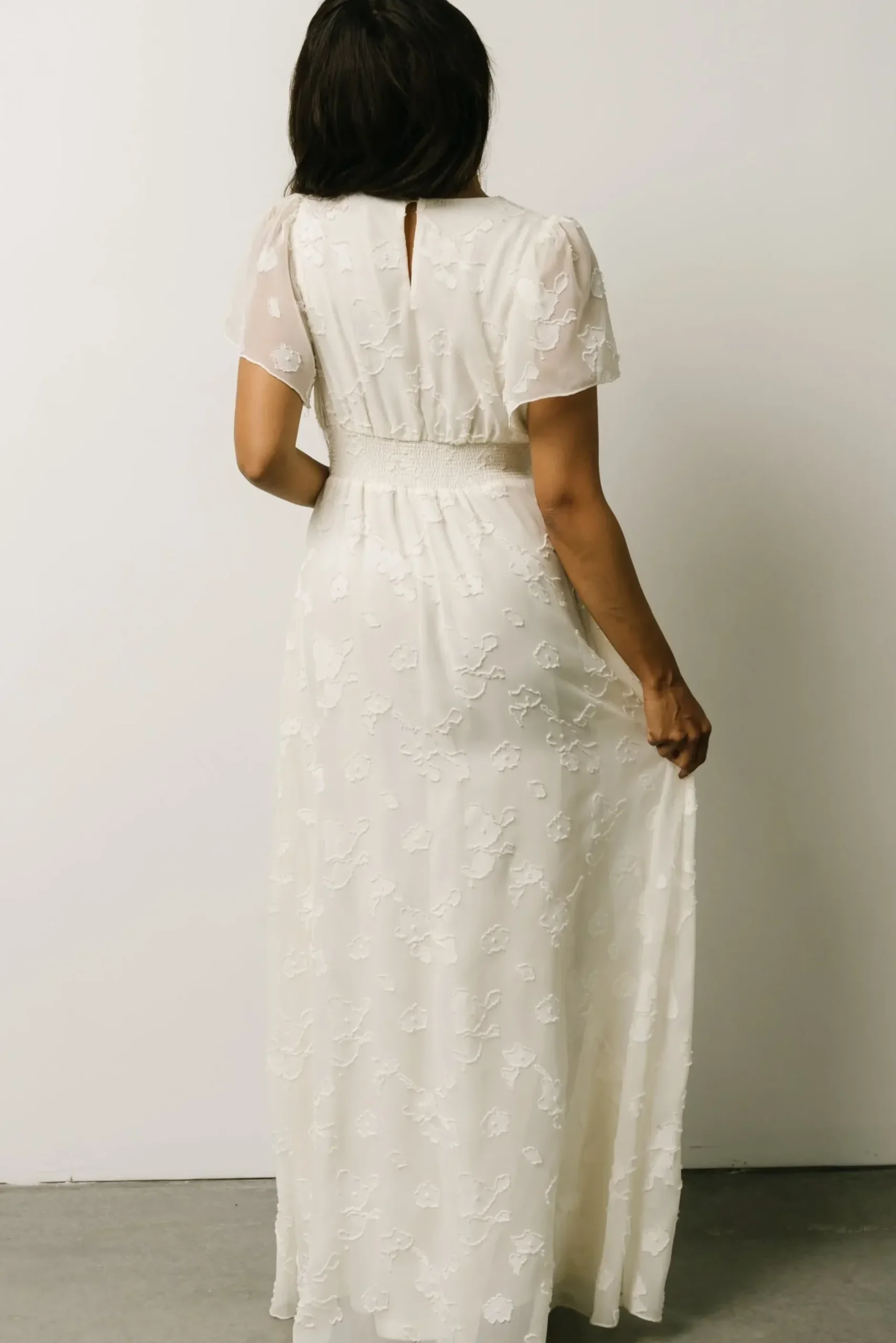 Baltic Born SALE|Evelyn Smocked Maxi Dress | Off White