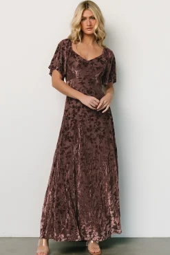Baltic Born maxi dresses|WEDDING SUITE|Everley Velvet Maxi Dress | Espresso