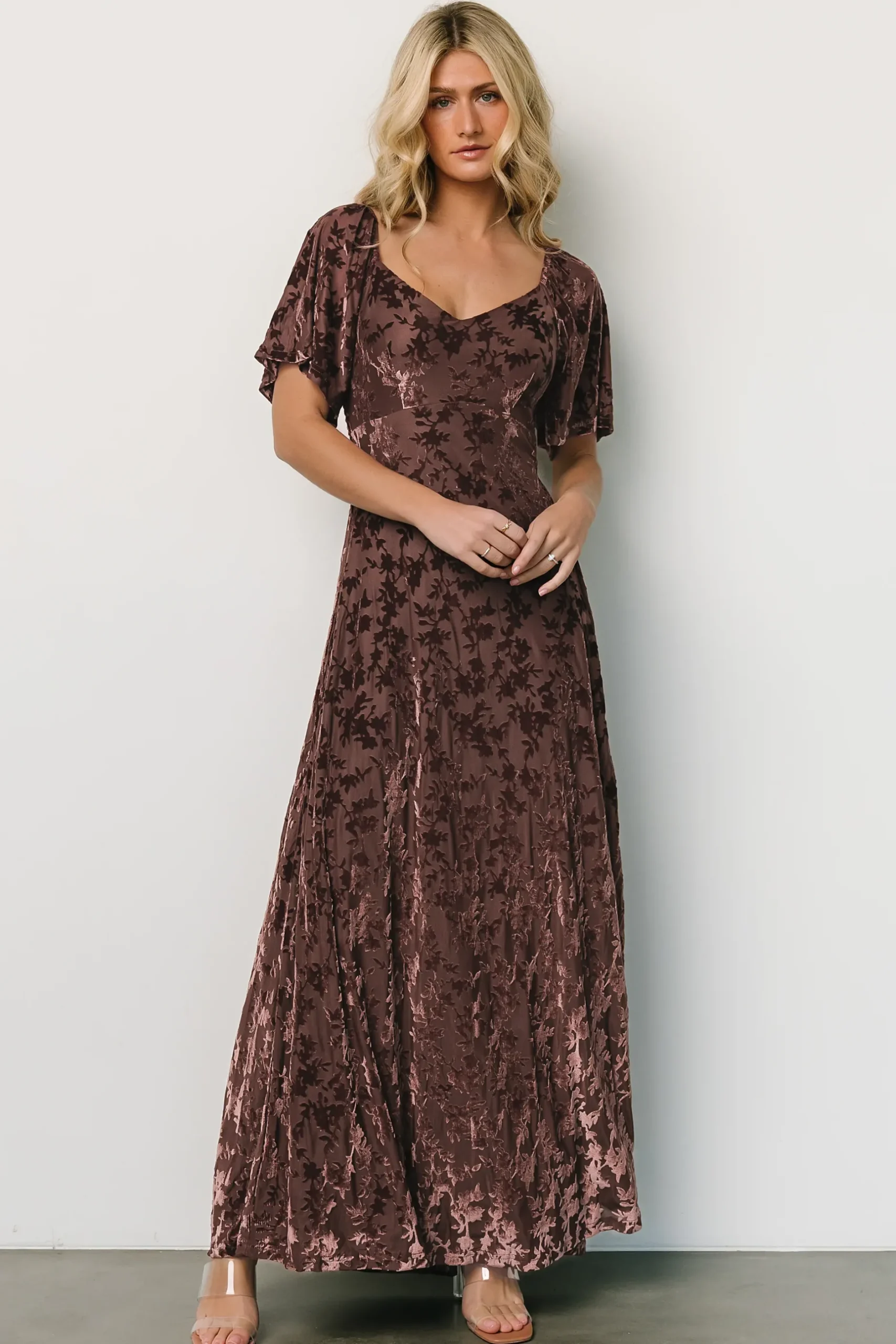 Baltic Born maxi dresses|WEDDING SUITE|Everley Velvet Maxi Dress | Espresso