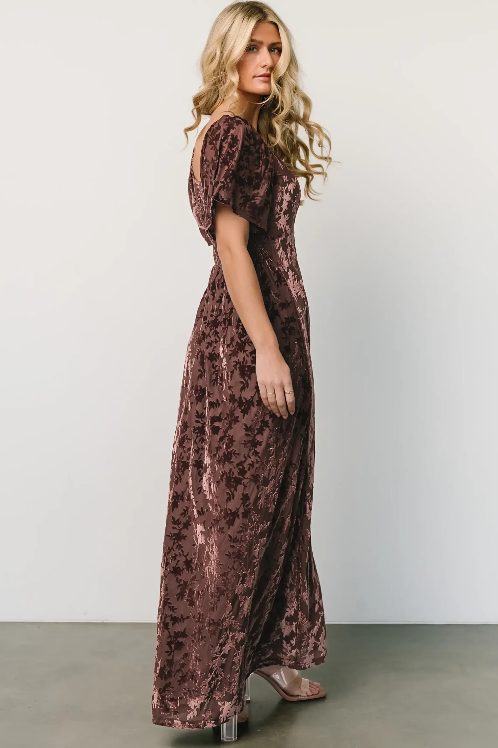 Baltic Born maxi dresses|WEDDING SUITE|Everley Velvet Maxi Dress | Espresso
