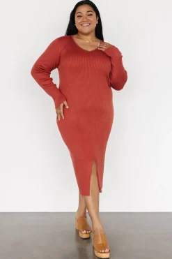 Baltic Born midi dresses|WINTER ESSENTIALS|Fairmount Ribbed Midi Dress | Clay