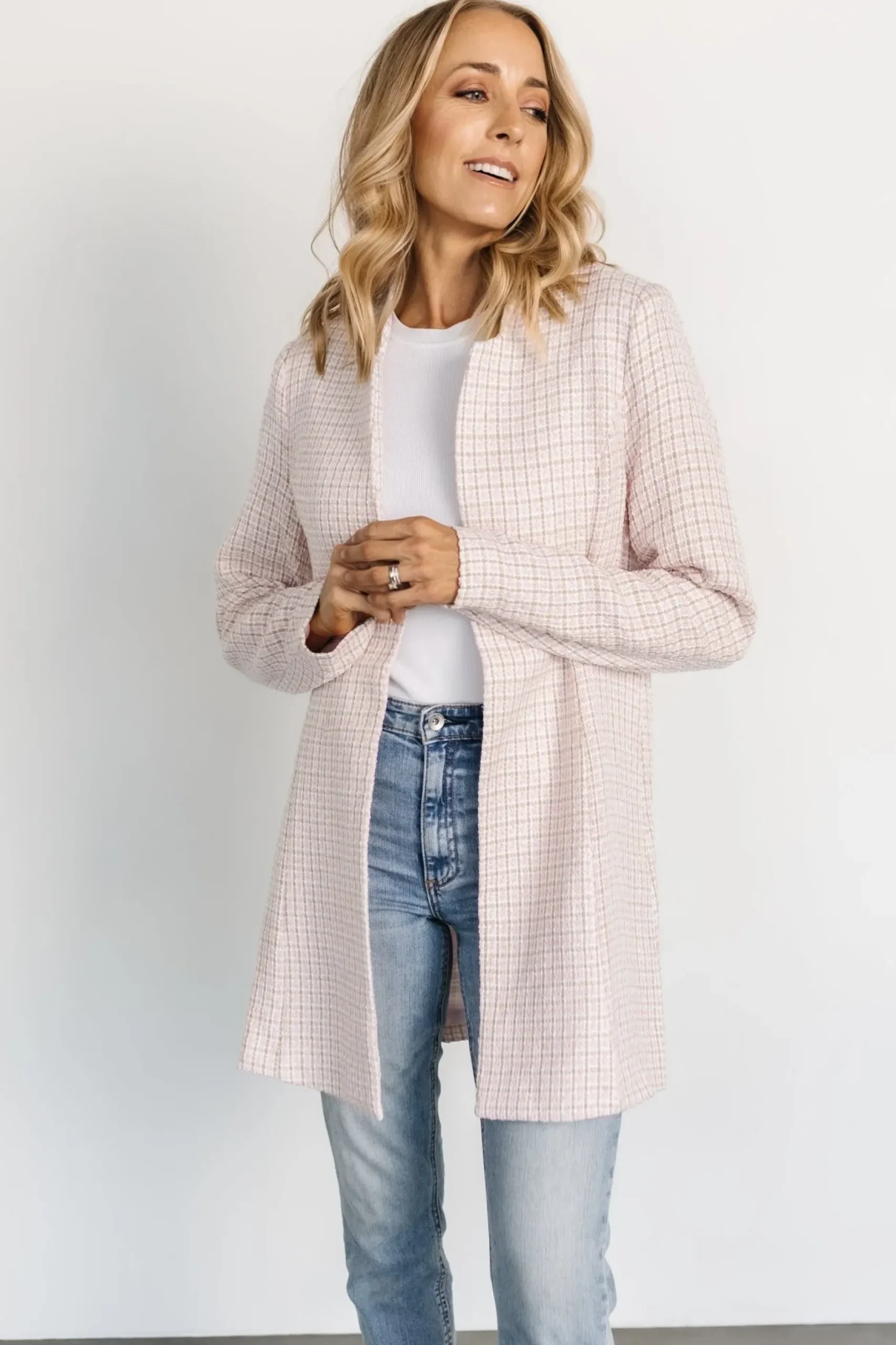 Baltic Born outerwear|EXTENDED SIZING|Fanny Plaid Jacket | Pink