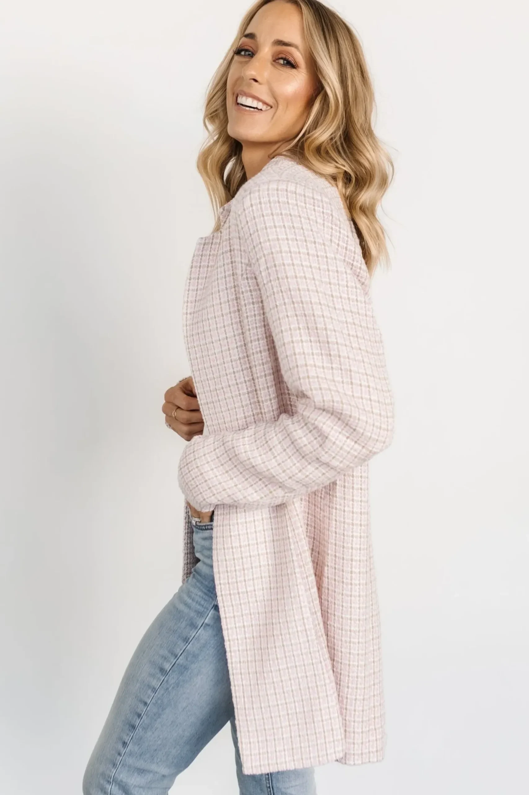 Baltic Born outerwear|EXTENDED SIZING|Fanny Plaid Jacket | Pink