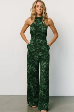 Baltic Born JUMPSUITS + ROMPERS|Freya Halter Jumpsuit | Emerald Floral
