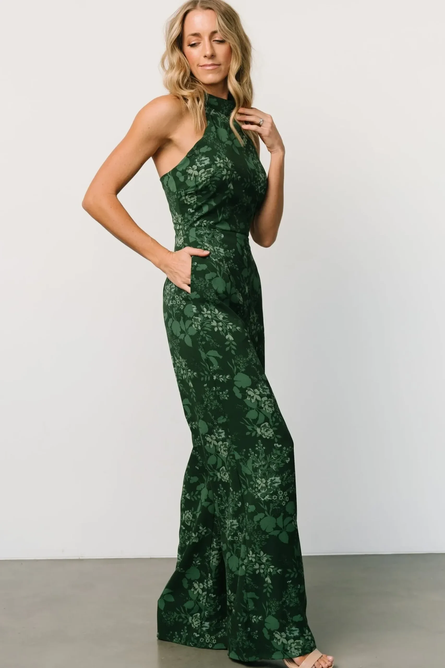 Baltic Born JUMPSUITS + ROMPERS|Freya Halter Jumpsuit | Emerald Floral