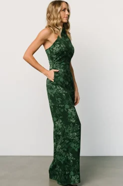 Baltic Born JUMPSUITS + ROMPERS|Freya Halter Jumpsuit | Emerald Floral
