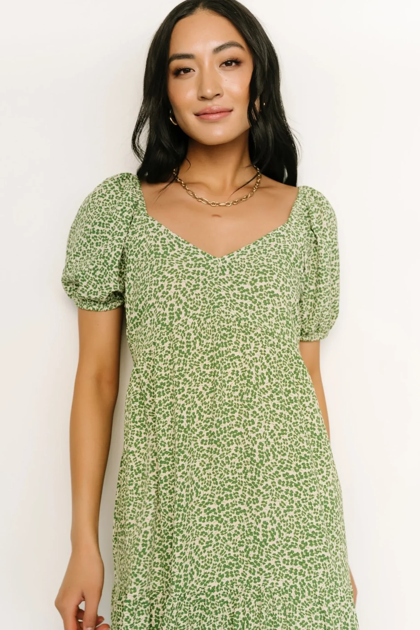 Baltic Born maxi dresses|EXTENDED SIZING|Gables Puff Sleeve Maxi Dress | Green Multi