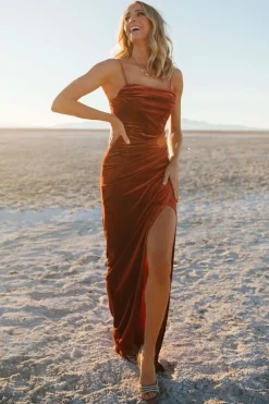 Baltic Born WEDDING SUITE|wedding guest|Gaia Velvet Gown | Cinnamon