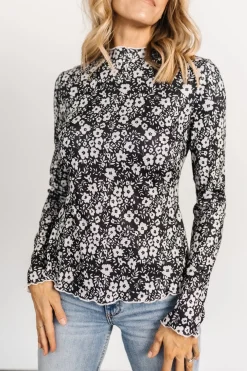 Baltic Born blouses + shirts|Gale Ribbed Top | Black + White