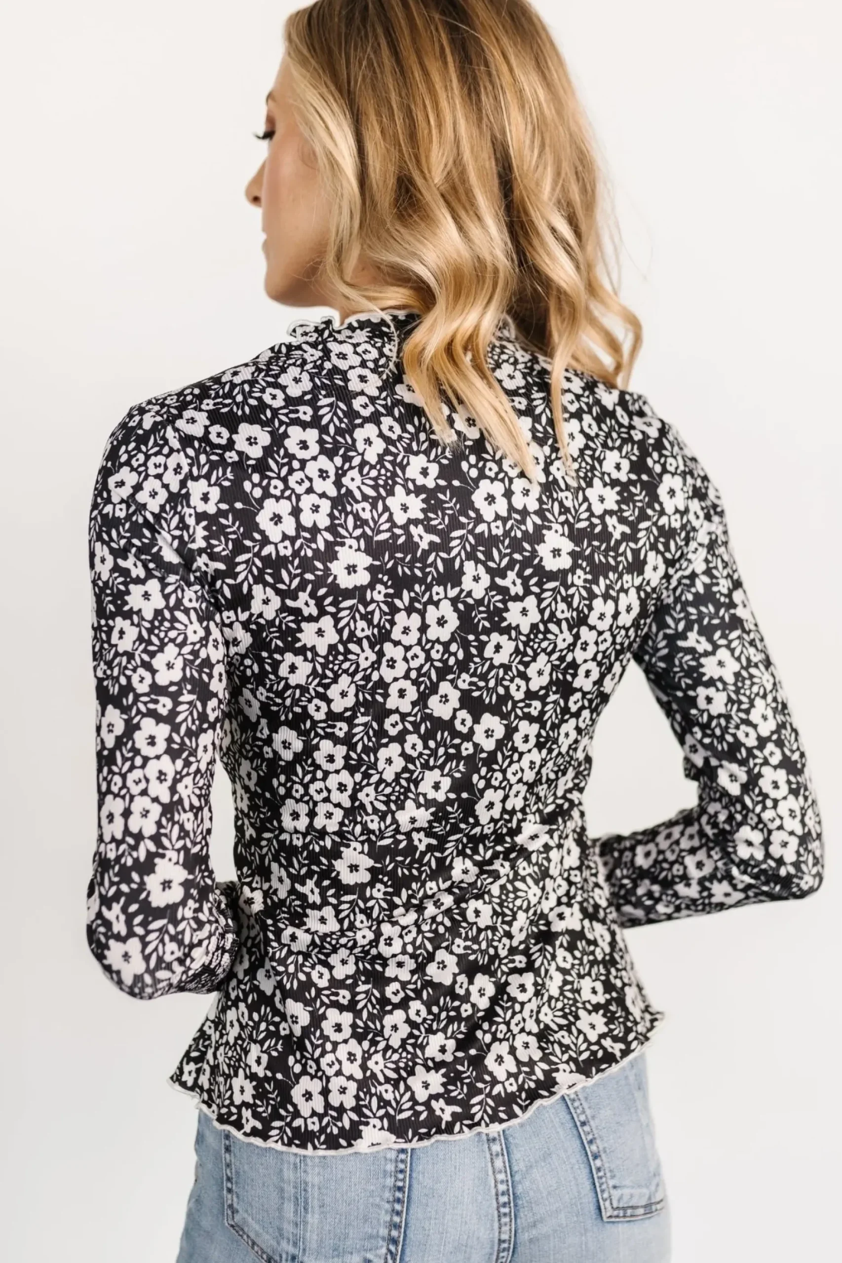 Baltic Born blouses + shirts|Gale Ribbed Top | Black + White