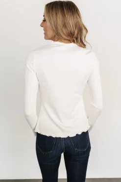 Baltic Born blouses + shirts|Gale Ribbed Top | Off White
