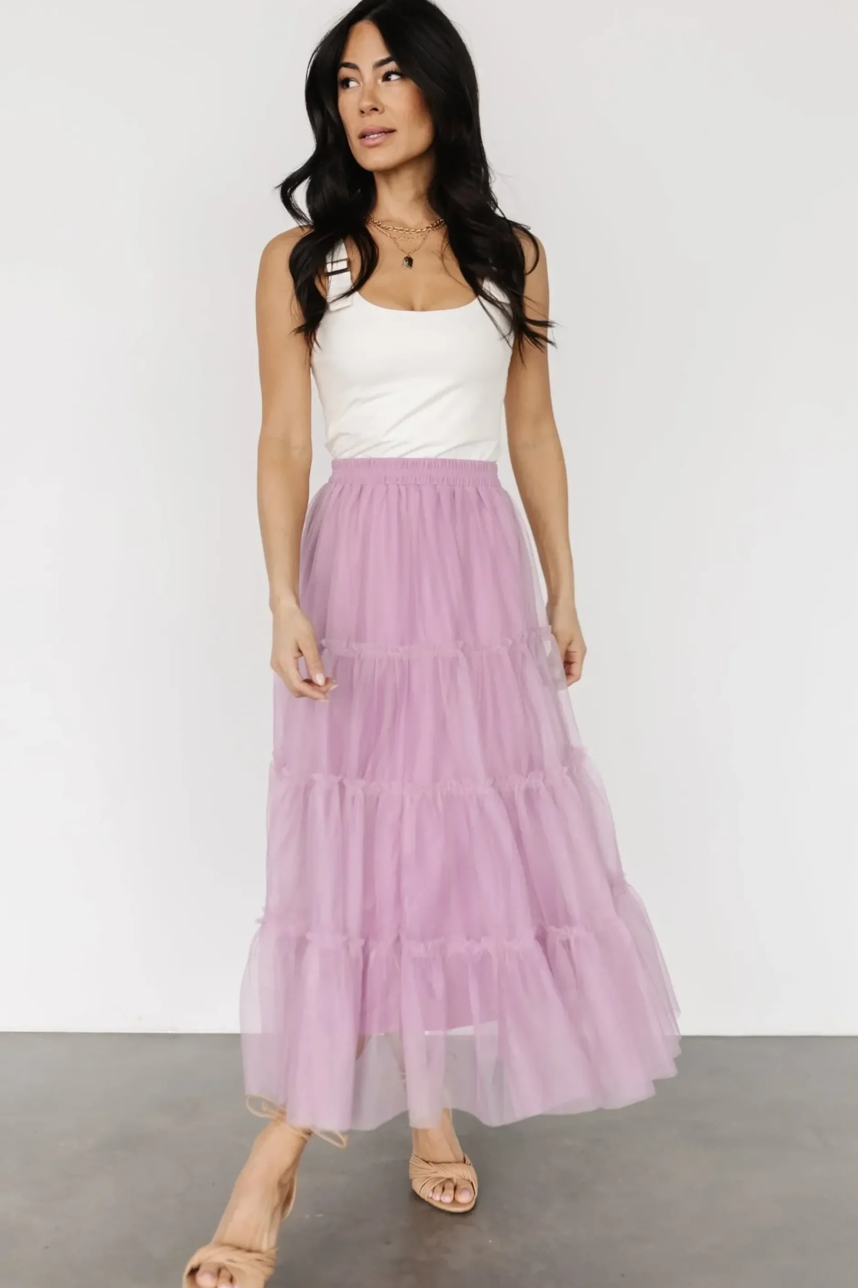 Baltic Born midi dresses|BOTTOMS|Galena Tulle Skirt | Dusty Orchid
