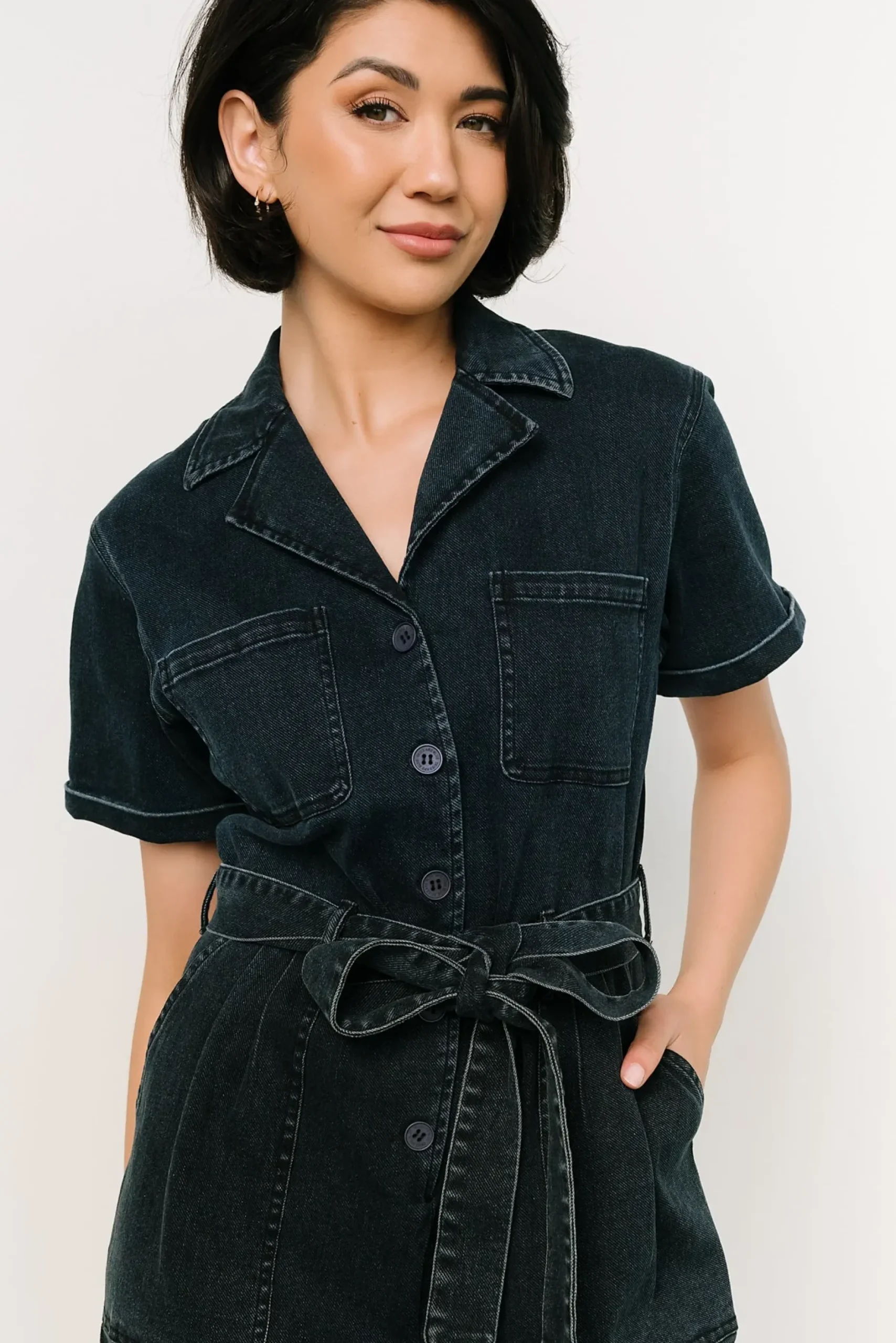 Baltic Born WINTER ESSENTIALS|Geneva Button Jumpsuit | Washed Black