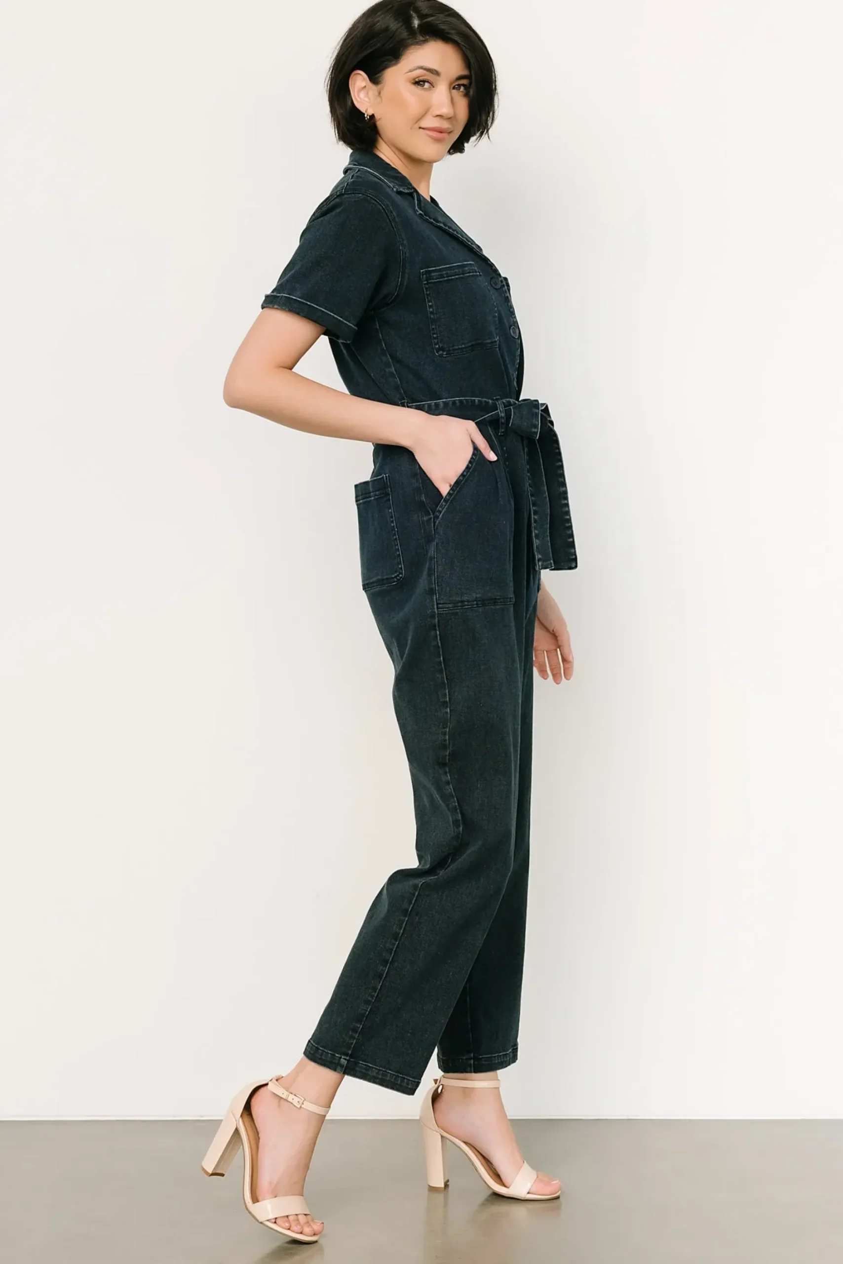 Baltic Born WINTER ESSENTIALS|Geneva Button Jumpsuit | Washed Black