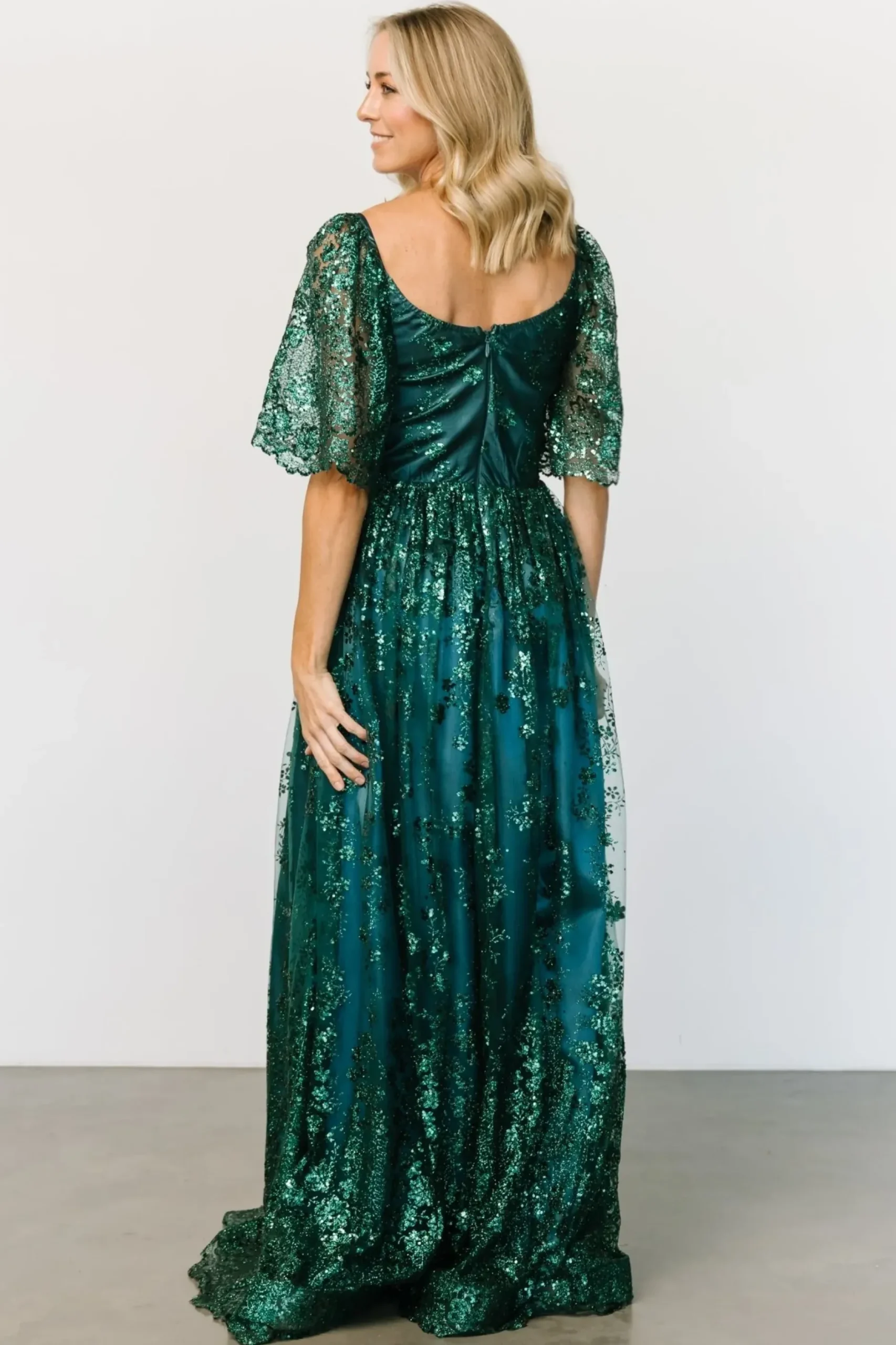 Baltic Born SALE|Genevieve Glitter Maxi Dress | Emerald