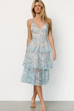 Baltic Born COMING SOON|Giavanna Tiered Midi Dress | Dusty Blue