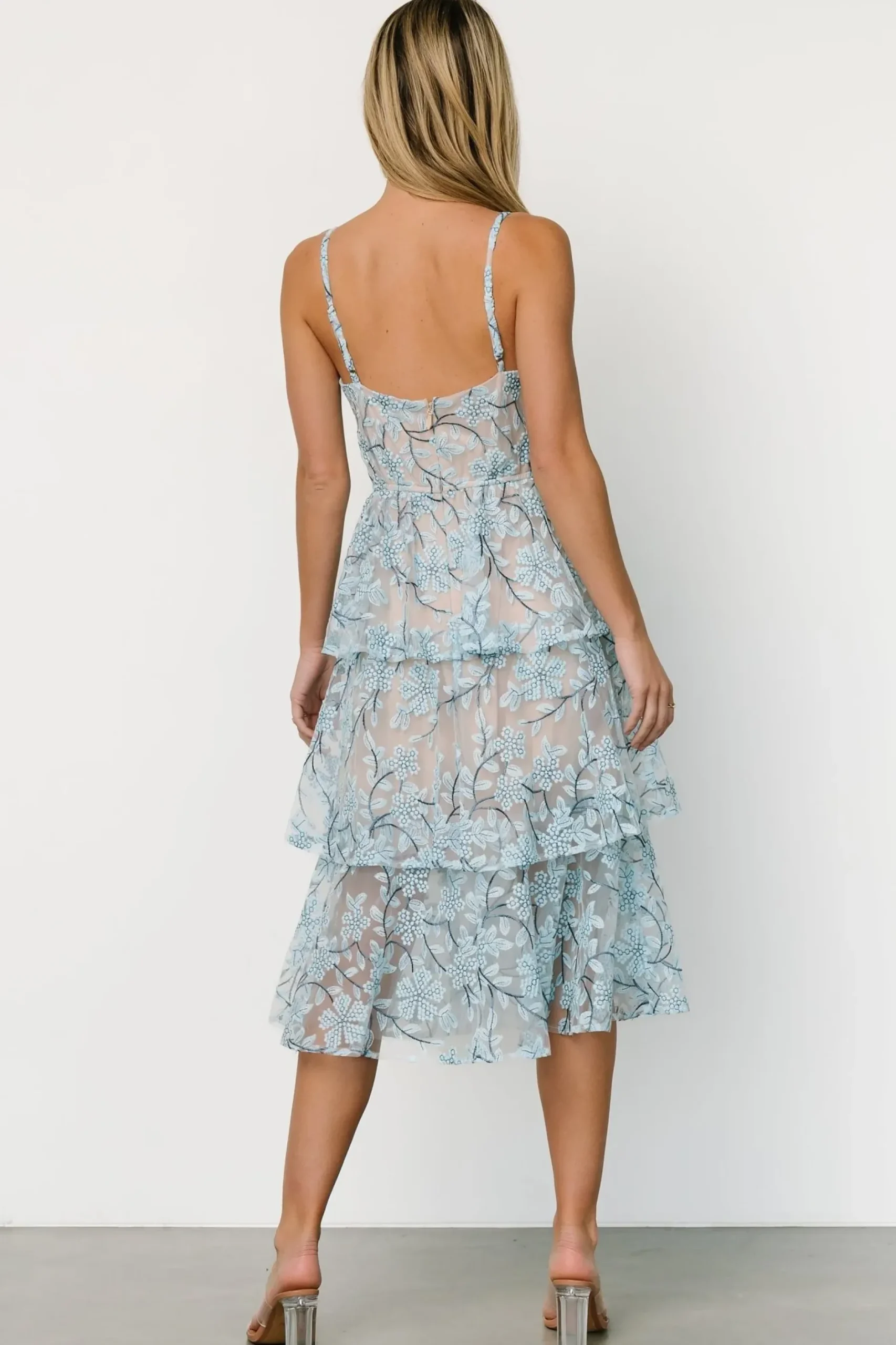 Baltic Born COMING SOON|Giavanna Tiered Midi Dress | Dusty Blue