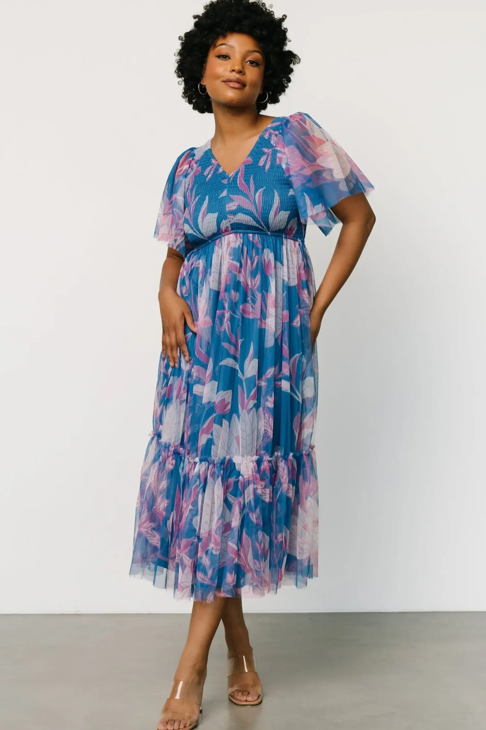 Baltic Born tulle styles|Gracie Tulle Dress | Blue + Pink Floral