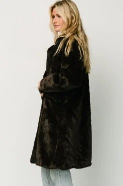 Baltic Born outerwear|Graham Long Faux Fur Coat | Deep Brown