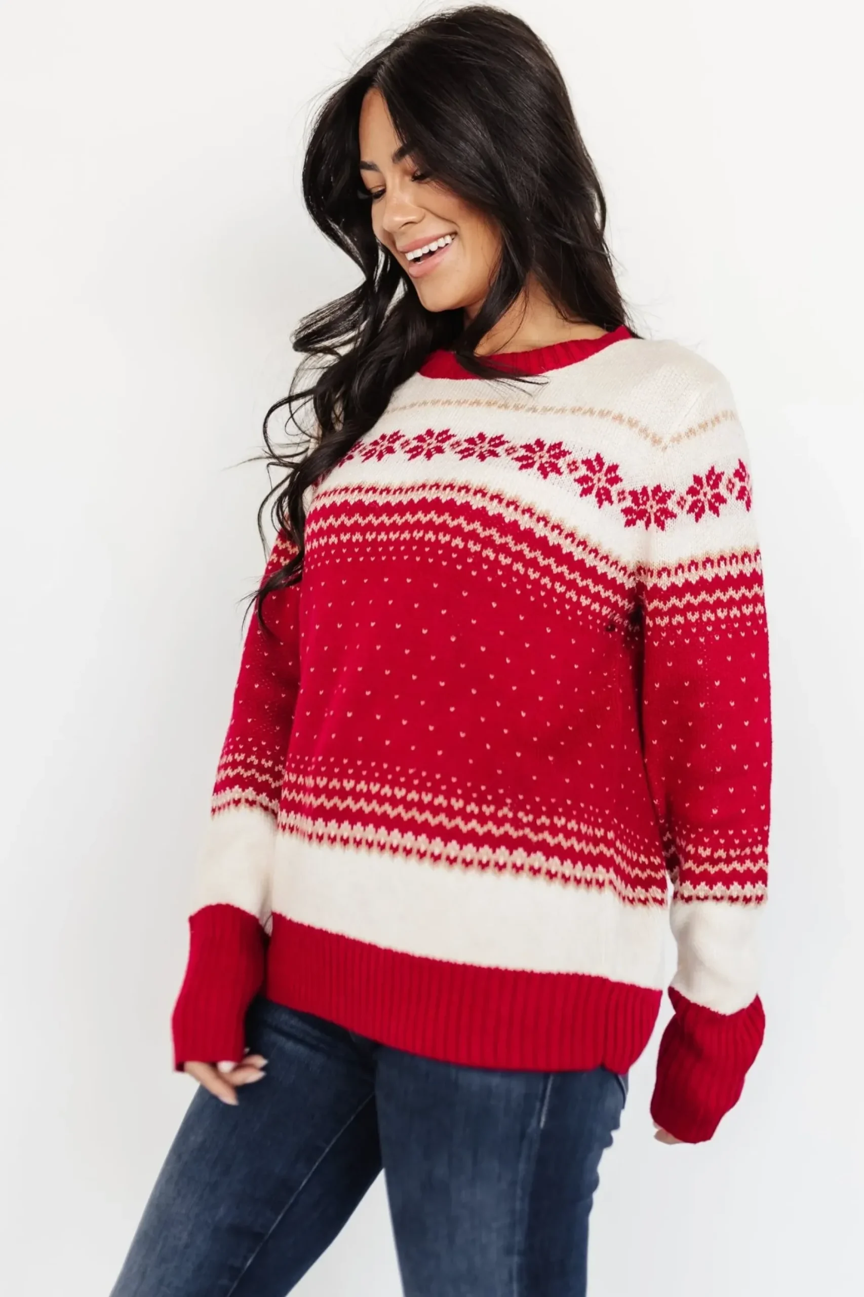Baltic Born sweaters|WINTER ESSENTIALS|Griffin Knit Sweater | Red Multi