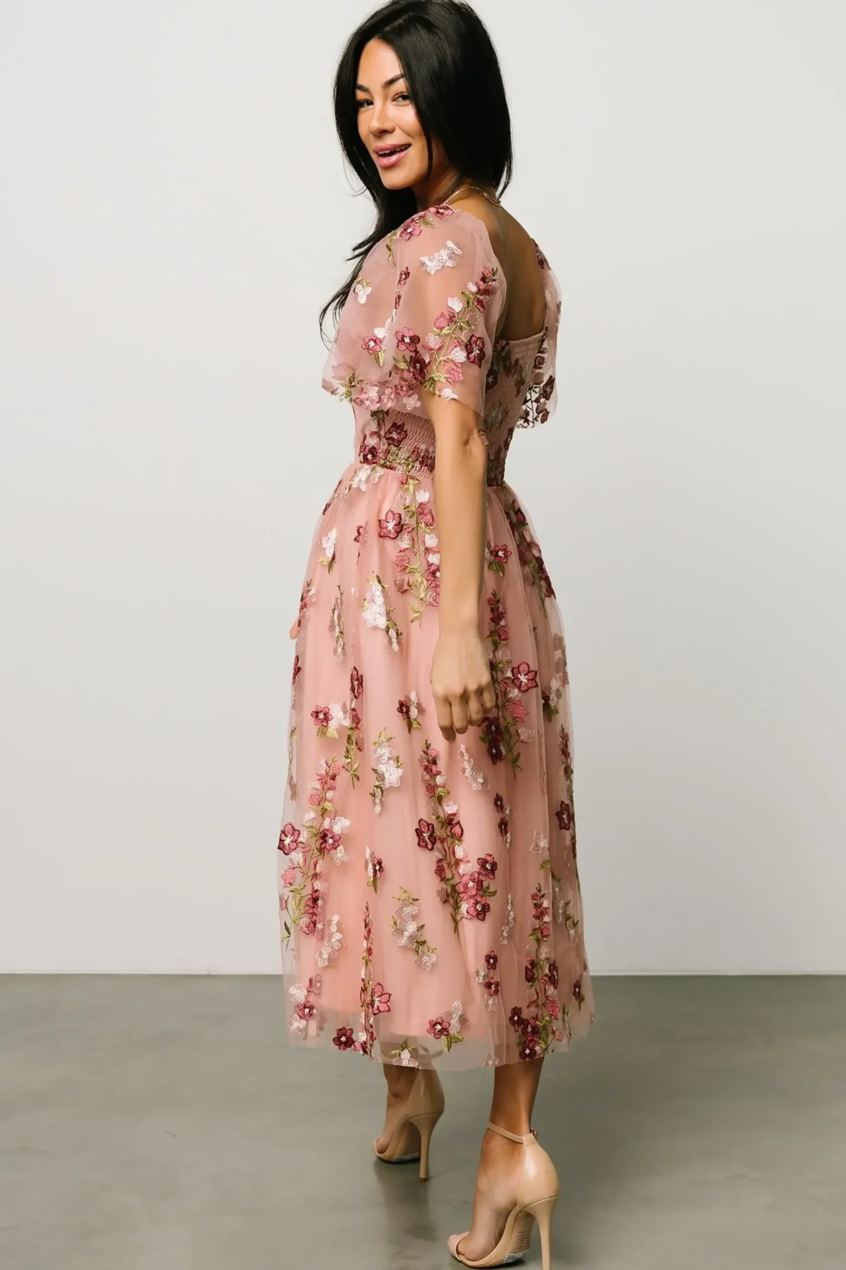 Baltic Born WINTER ESSENTIALS|COMING SOON|Gwyneth Tulle Midi Dress | Blush Floral