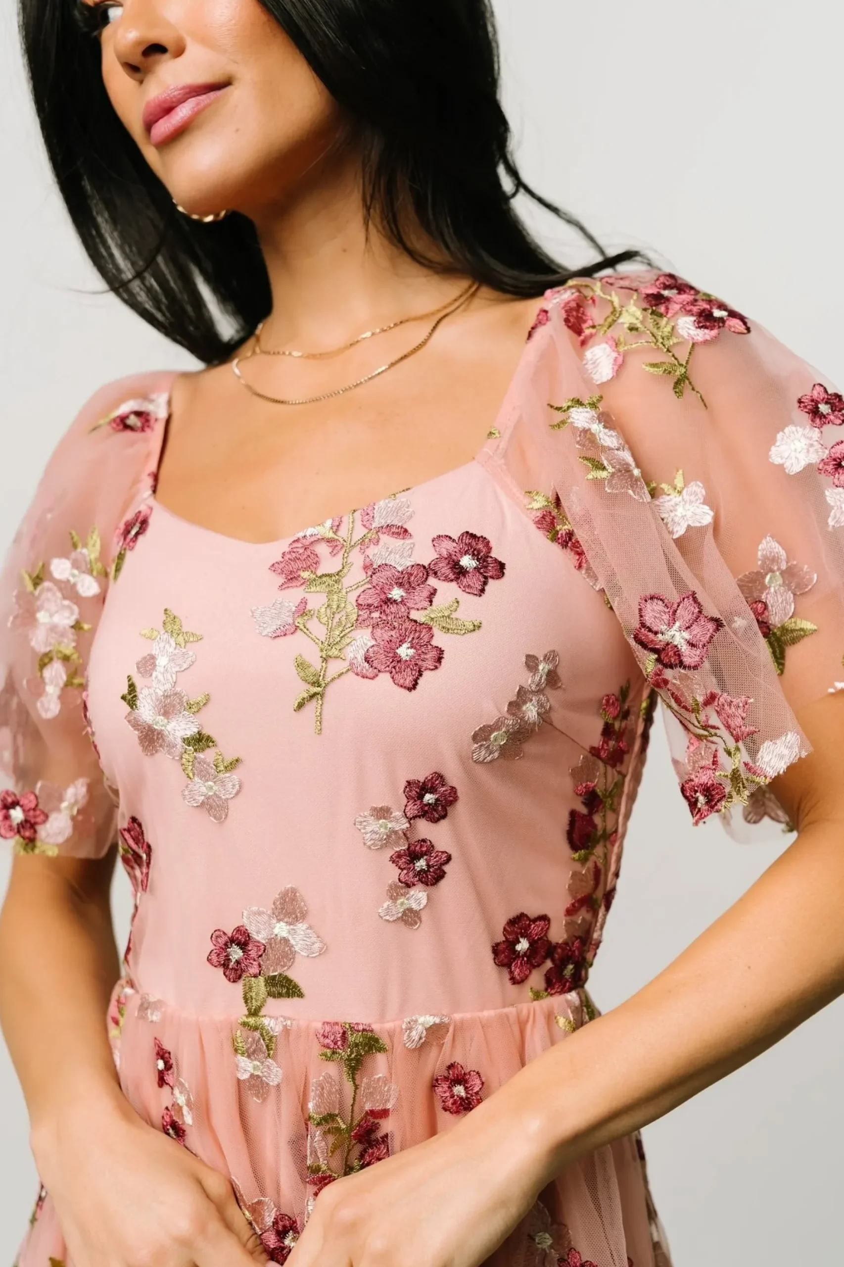 Baltic Born WINTER ESSENTIALS|COMING SOON|Gwyneth Tulle Midi Dress | Blush Floral