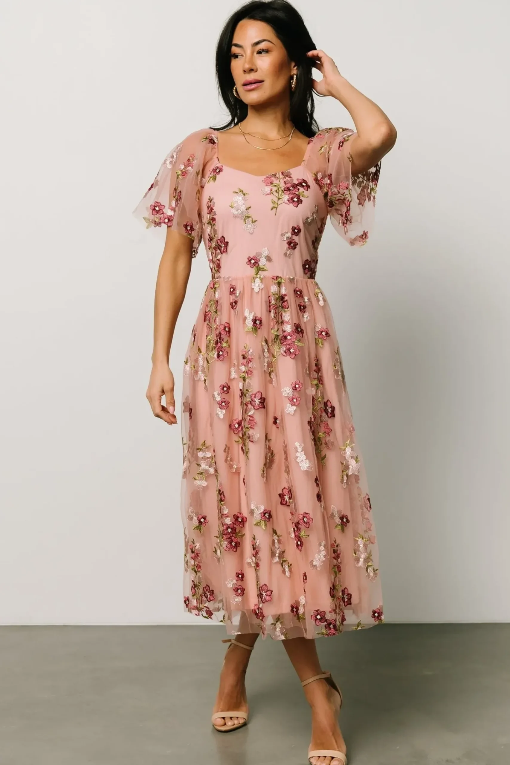 Baltic Born WINTER ESSENTIALS|COMING SOON|Gwyneth Tulle Midi Dress | Blush Floral