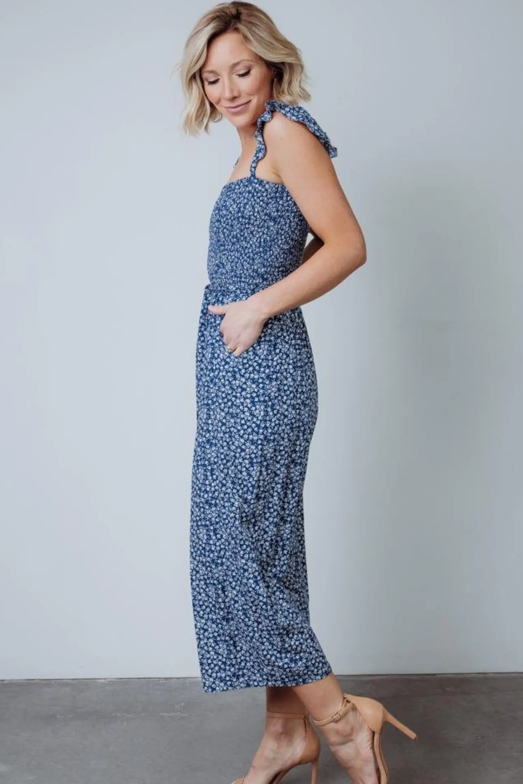 Baltic Born JUMPSUITS + ROMPERS|Hadley Smocked Jumpsuit | Navy