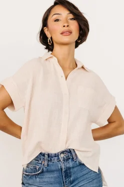 Baltic Born blouses + shirts|Hammond Short Sleeve Top | Natural