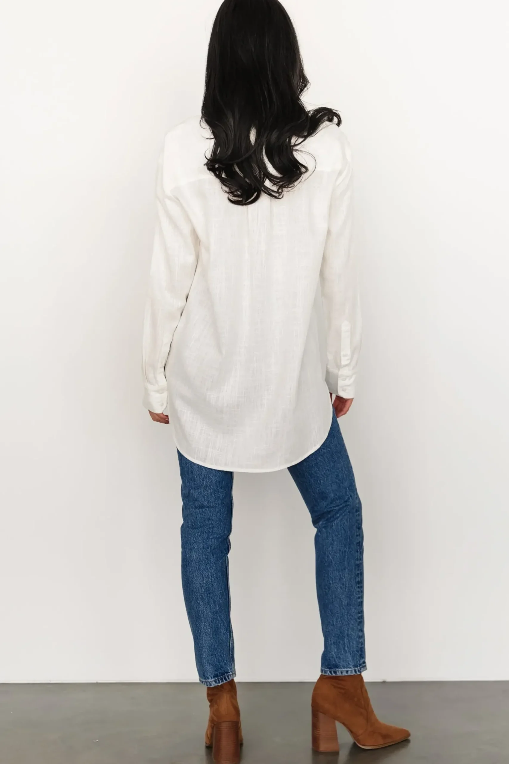 Baltic Born blouses + shirts|Harlan Linen Button Down Top | Off White