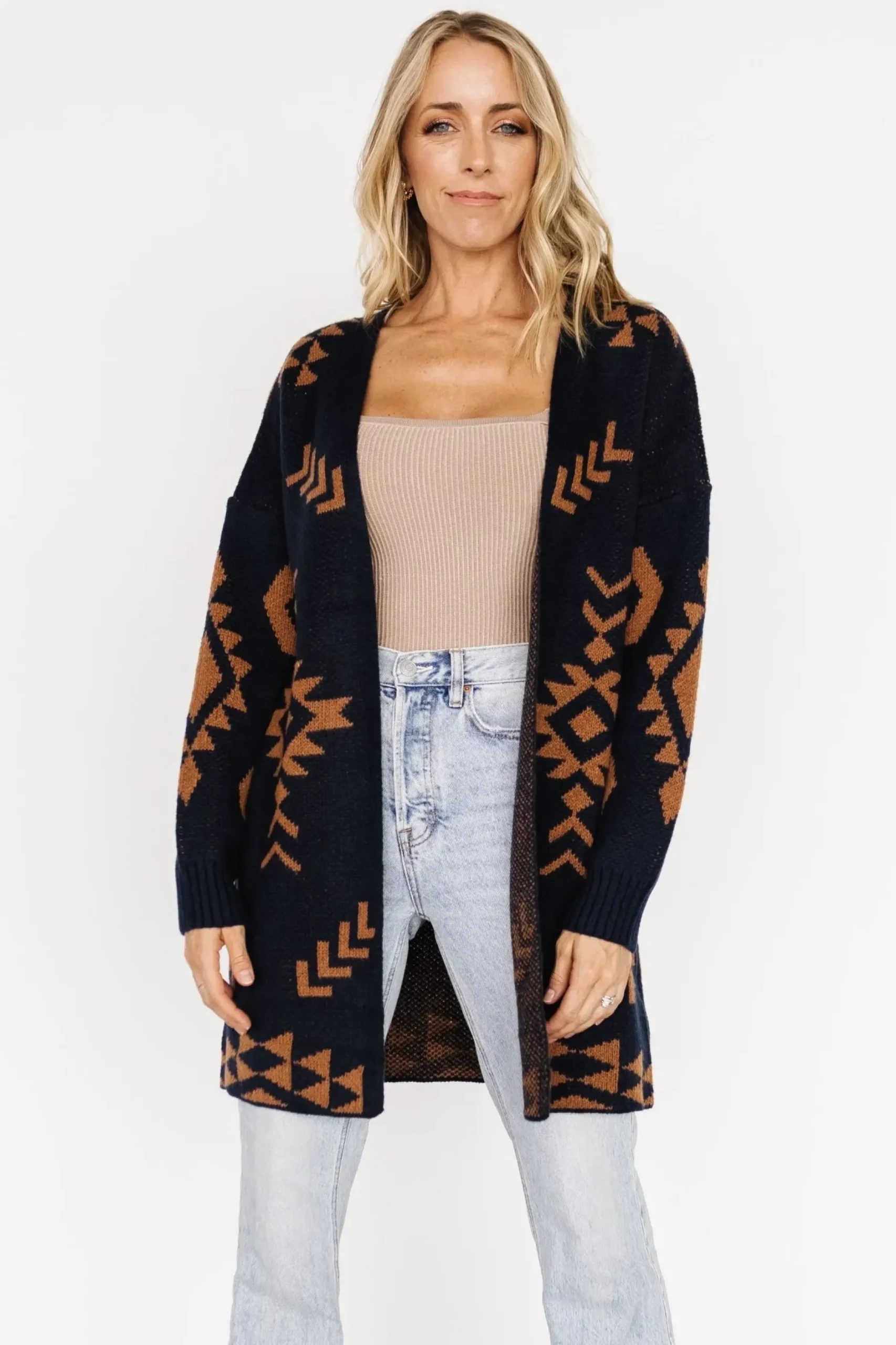 Baltic Born sweaters|cardigans|Hays Oversized Cardigan | Navy + Camel