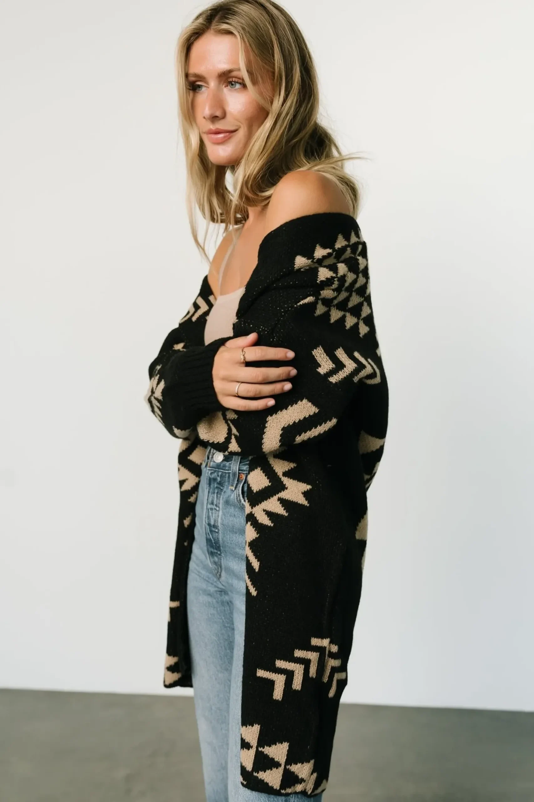 Baltic Born sweaters|cardigans|Hays Oversized Cardigan | Black + Tan