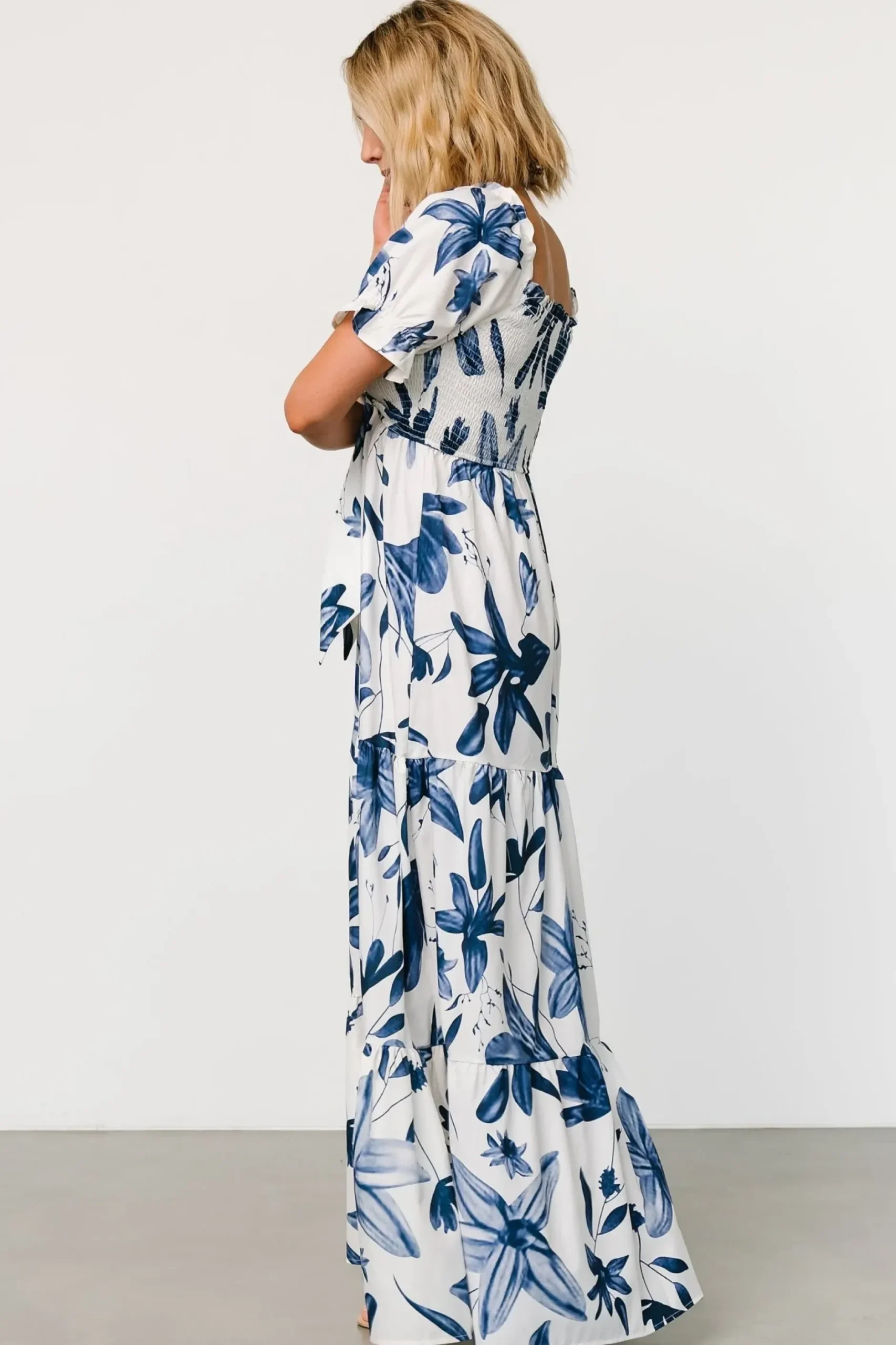 Baltic Born maxi dresses|Hilaria Maxi Dress | White + Blue