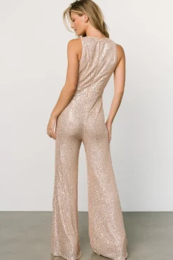Baltic Born JUMPSUITS + ROMPERS|Hillary Sequin Jumpsuit | Rose Gold