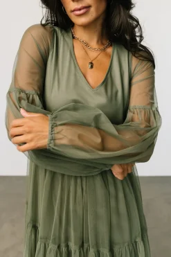 Baltic Born tulle styles|COMING SOON|Hoffman Tulle Maxi Dress | Olive