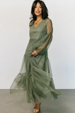 Baltic Born tulle styles|COMING SOON|Hoffman Tulle Maxi Dress | Olive