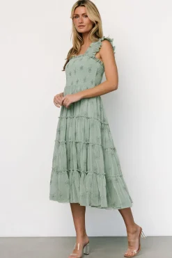 Baltic Born COMING SOON|Holland Embroidered Dress | Light Sage
