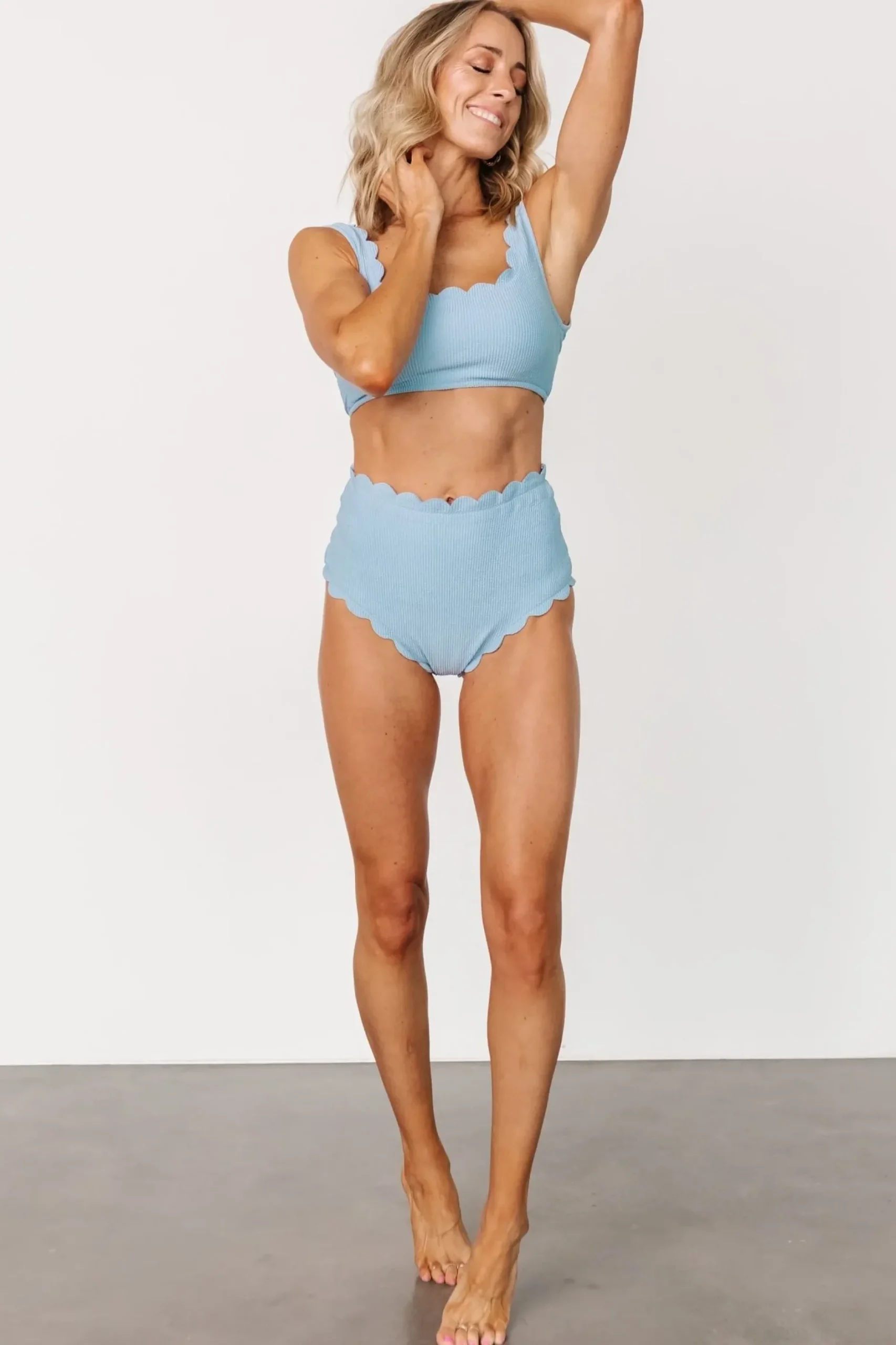 Baltic Born bikini|Honolulu Scalloped Bikini Top | Dusty Blue