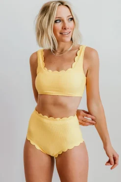 Baltic Born bikini|Honolulu Scalloped Bikini Top | Yellow